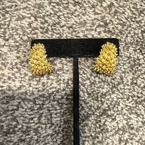Vintage Sarah Coventry Half Hoop textured Earrings